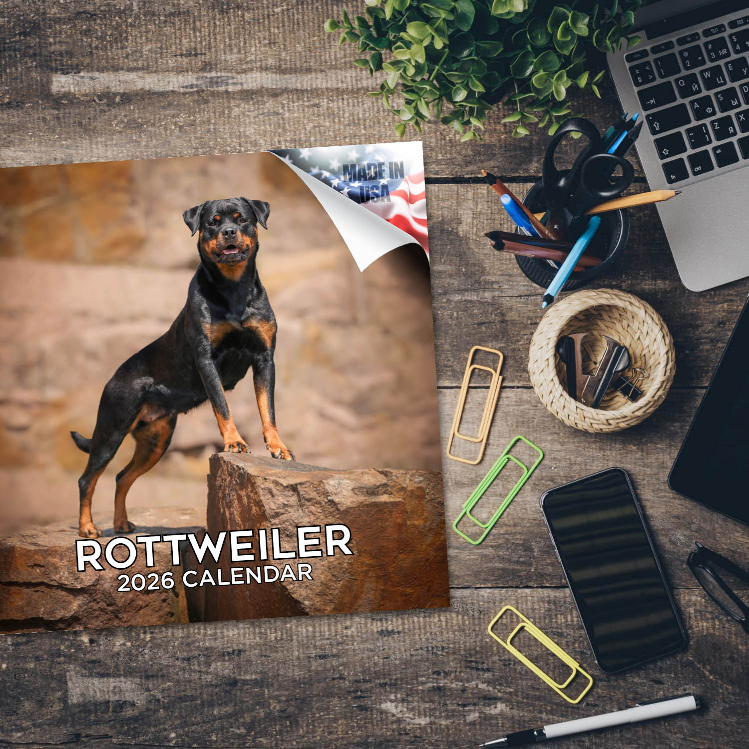 thumbnail image 2 of Rottweiler Puppies Calendar 2026: Monthly Wall Calendar With Notes 2 of 11