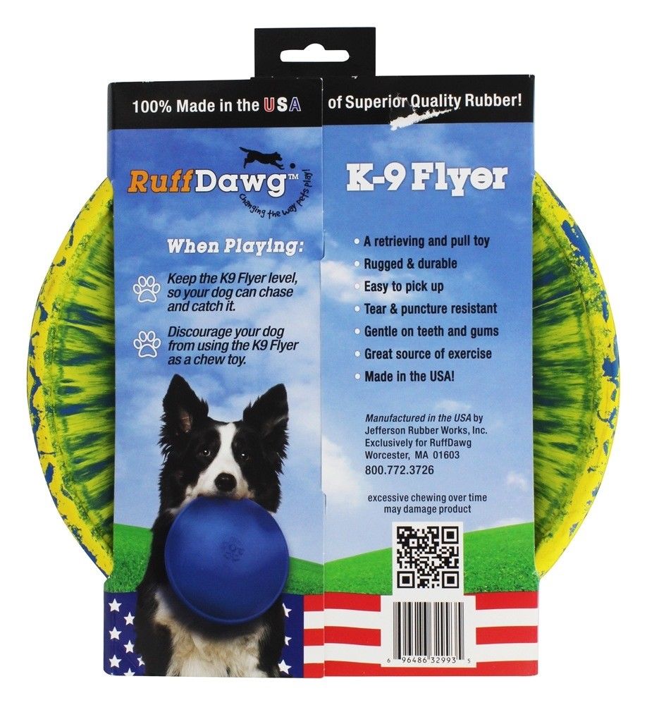 Ruff Dawg K9 Flyer Dog Toy Assorted Colors 9.5" x 9.5" x 0.2" RD80601