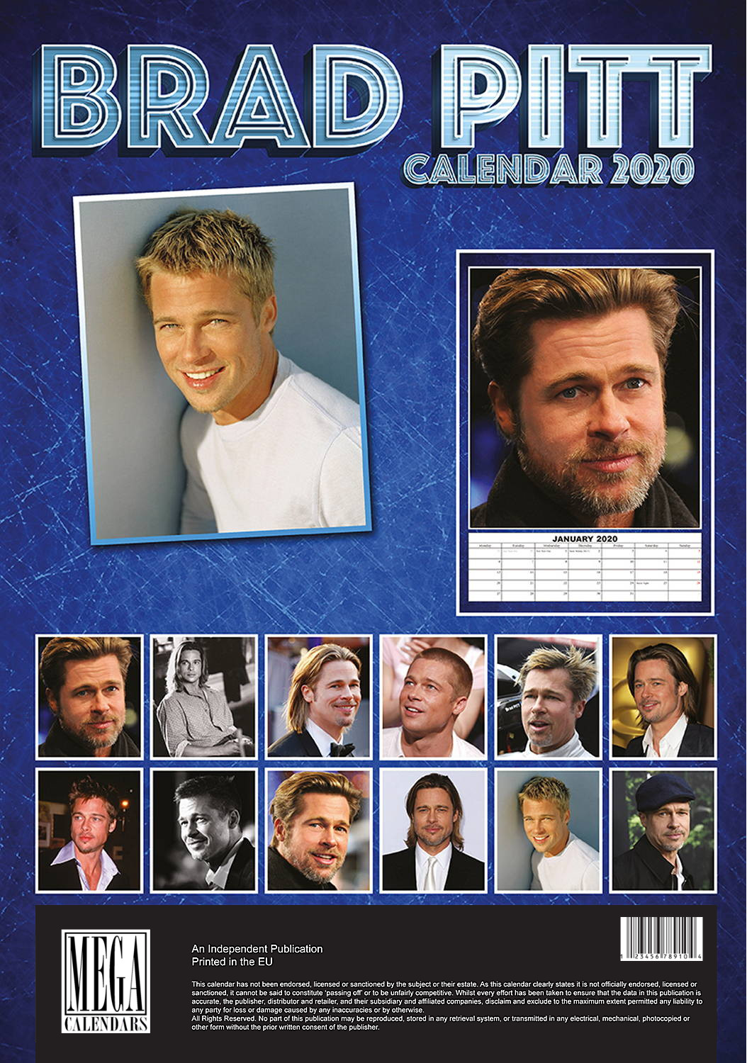 Brad Pitt Celebrity Wall Calendar 2020 eBay