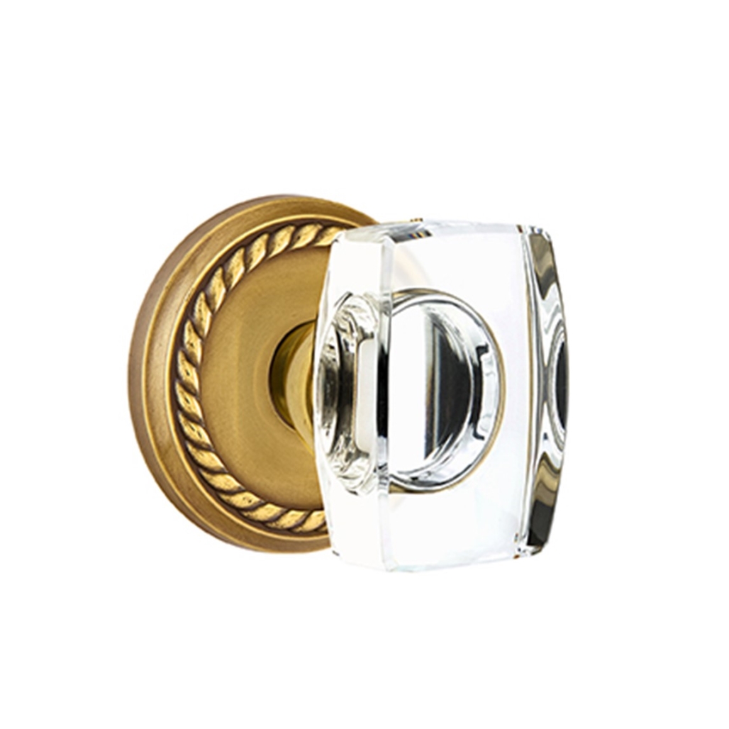 Emtek Windsor Crystal Door Knob Passage Set Rope Rosette French Antique