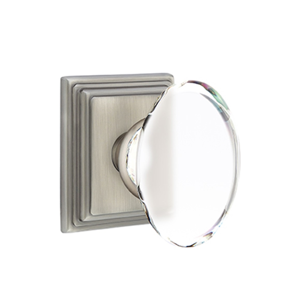 Emtek Hampton Crystal Door Knob Privacy Set Wilshire Rosette Pewter eBay