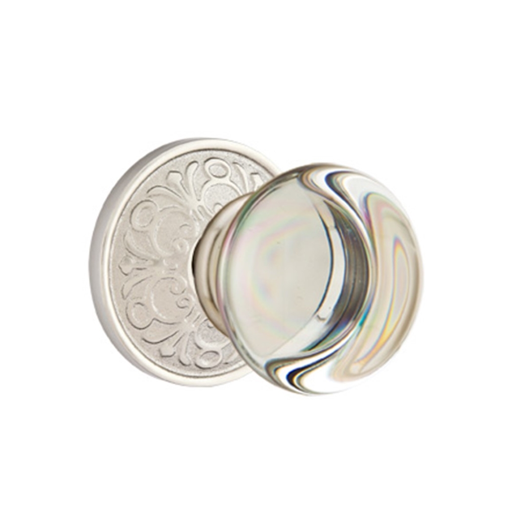 Emtek Providence Crystal Door Knob Passage Set Lancaster Rosette Satin