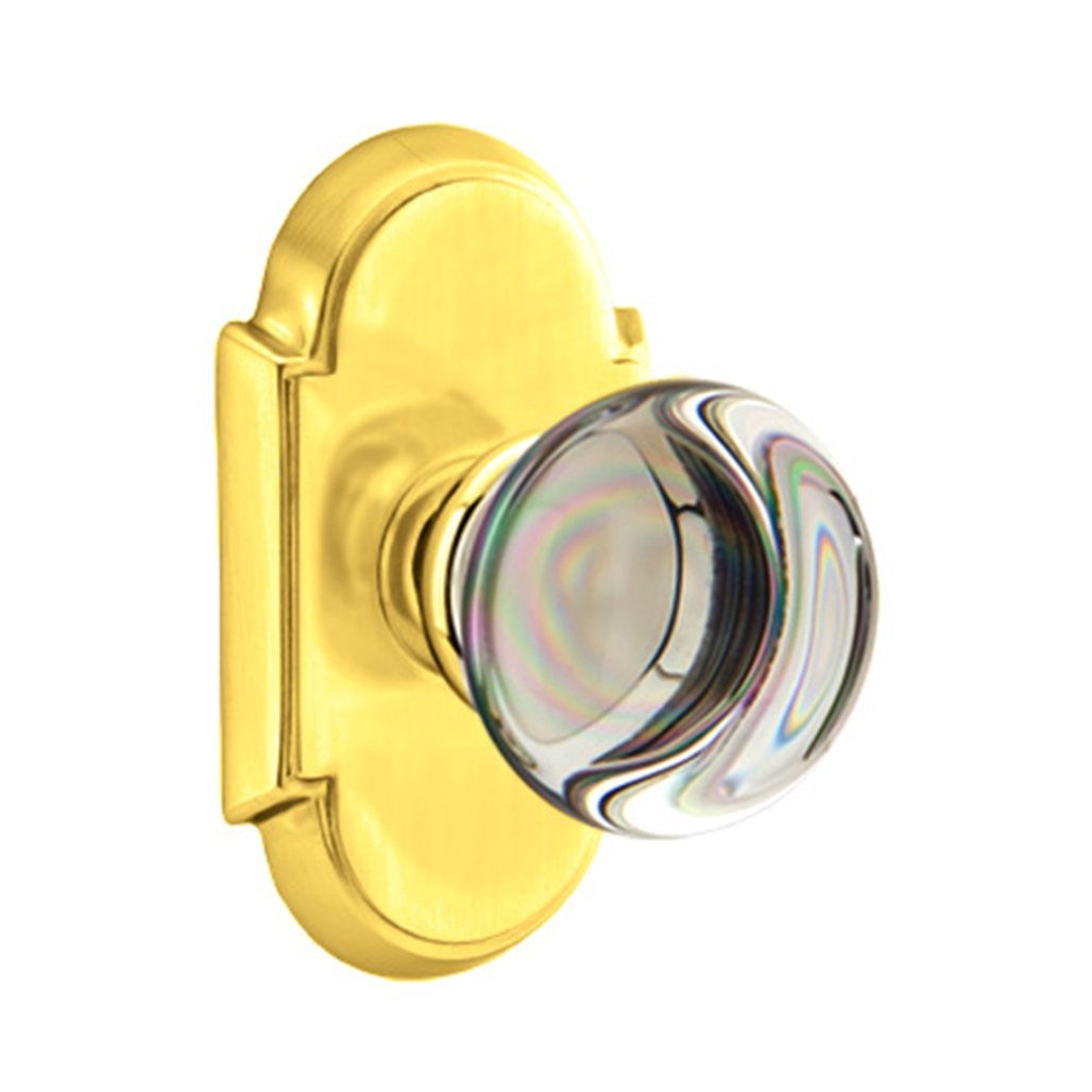 Emtek Providence Crystal Door Knob Privacy Set 8 Rosette Polished