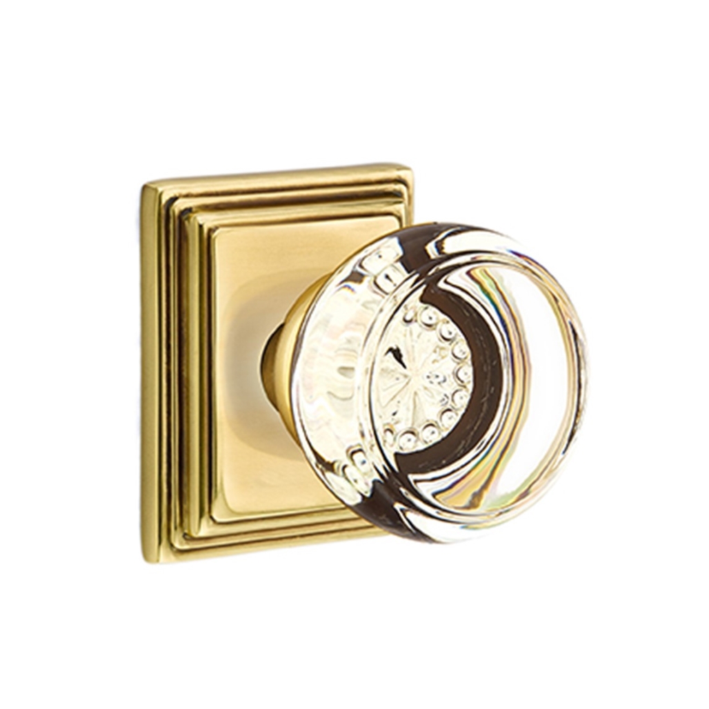 Emtek Crystal Door Knob Passage Set Wilshire Rosette French